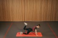 Doing fire hydrant exercise with a resistance band allows the glutes to work aganist resistance. (Photo via Pexels/Pavel Danilyuk)